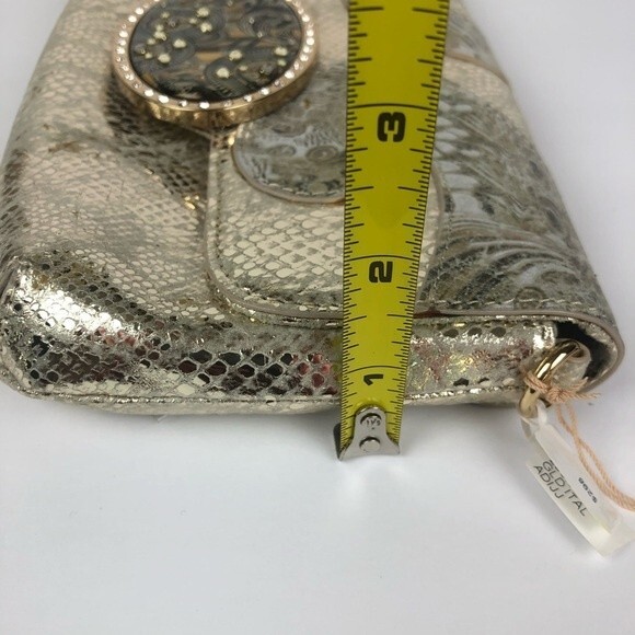 Debbie Brooks NY Gold Silk Screened Handbag Clutch Interchangeable - Picture 15 of 16